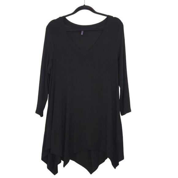 Not Your Daughter's Jeans Tops - NYDJ Black V-neck Tunic‎ Top Women's Size Small Modal Elastane